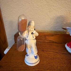 Vintage Germany Ceramic Figural Sand kitchen timer Works